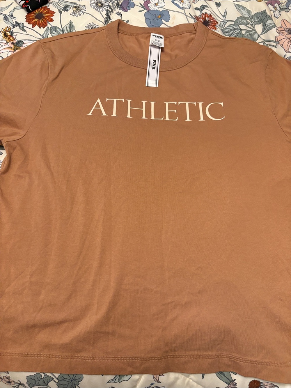 PINK Victoria's Secret 'ATHLETIC' Short Sleeve Tee in Dusty Rose